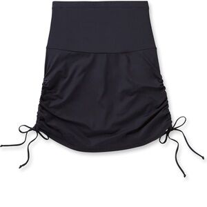 NWT Anne Cole Black Ruched Swim Skirt with Drawstrings Sz M